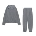thumbnail image 1 of Baqcunre Women's Solid Color Sports Sweater Waist Set Long Sleeve Sweater Pants Set,Size S-3XL,Sweat Set for Women,Outfits for Women,Two Piece Sets for Women,Womens Fashion,Grey, 1 of 3