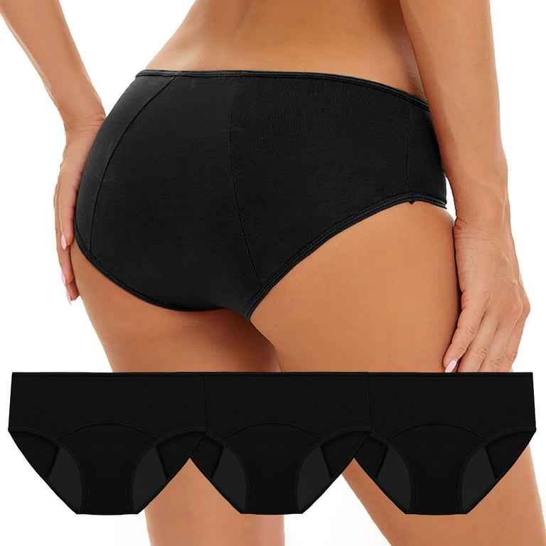 Baqcunre Women's Solid Plus-Size Menstrual Leak-Proof Conservative  Low-Waist Five-Piece Panties Set Underwear for Men Pack Period Underwear  Panties
