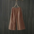 thumbnail image 1 of Baqcunre Women's Solid Summer Crop Drop Casual Pants Cotton Loose Pants,Size L,Womens Sweatpants,Linen Pants Women,Wide Leg Pants Woman,Women's Pants,Women Clothing,Coffee, 1 of 3