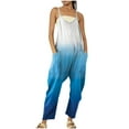 thumbnail image 1 of Baqcunre Women's Suspender Sexy Printed Wide Leg Rompers with Two Pockets,Color Light blue,Size S-3XL, 1 of 4