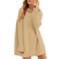 thumbnail image 1 of Baqcunre Women's Sweaters Women Autumn And Winter Turtleneck Loose Pullover Solid Color Mid Length Knitted Sweater Hoodies For Women Fall Outfits Women Trendy Khaki L, 1 of 3