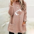 thumbnail image 1 of Baqcunre Women's Sweaters Women Double Fuzzy Baseball Heart Sweatshirt Faux Fleece Zip Pullover Sweaters Sweatshirts Coat Outwear Crewneck Sweatshirts Fall Outfits Women Trendy Pink XL, 1 of 6