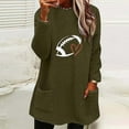 thumbnail image 1 of Baqcunre Women's Sweaters Women Double Fuzzy Baseball Heart Sweatshirt Faux Fleece Zip Pullover Sweaters Sweatshirts Coat Outwear Crewneck Sweatshirts Fall Outfits Women Trendy Army Green L, 1 of 5