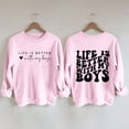 thumbnail image 1 of Baqcunre Women's Sweaters Women's Fashion And Fun Life Is Better With My Boys Letter Print Round Neck Sweater Crewneck Sweatshirts Fall Outfits Women Trendy Red XL, 1 of 3