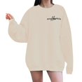 thumbnail image 1 of Baqcunre Women's Sweaters Women's Long Sleeved Letter Powherful Print Long Sleeved Sweater Crewneck Sweatshirts Fall Outfits Women Trendy Beige L, 1 of 7