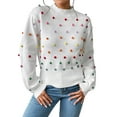 thumbnail image 1 of Baqcunre Women's Sweaters Women's Round Neck Colorful Knit Pullover Sweater Crewneck Sweatshirts Fall Outfits Women Trendy White XL, 1 of 1