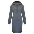 thumbnail image 1 of Baqcunre Women's Sweaters Women's Solid Hooded Lace Up Long Sleeve Pocket Long Fashion Sweater Workout Tops Plus Size Tops Gray 2 XXL, 1 of 4