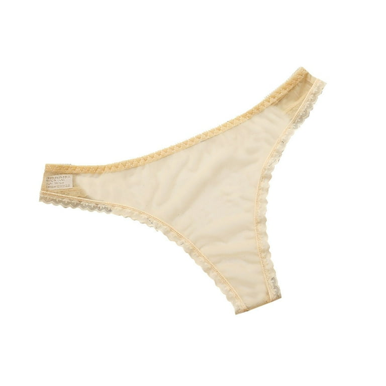 Baqcunre Women's Thong Ultra-Thin Full Transparent Underwear Low-Rise Sexy Underwear  Seamless Underwear for Women Thongs for Women Panties for Women Womens  Underwear,Beige,One Size 