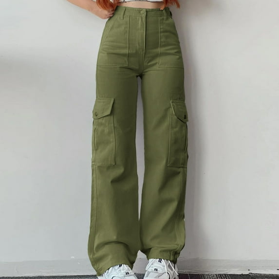 Baqcunre Womens Cargo Pants Women'S Wear Multi Waist Three Pocket Trousers Waist Cargo Pants Casual Pants Womens Sweatpants Women'S Pants Mint Green XL