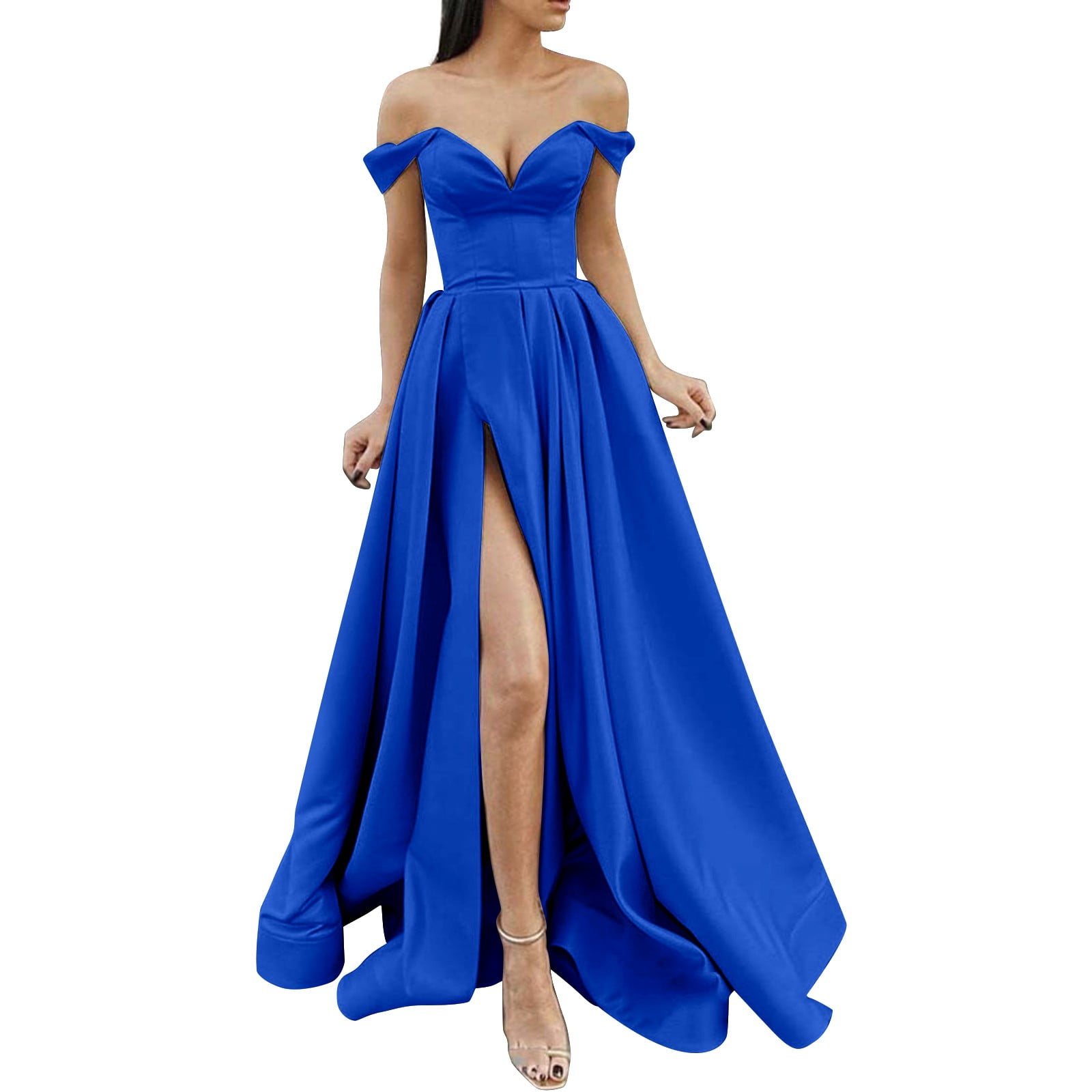Baqcunre Womens Dresses Prom Dresses Ladies Long Women Elegant Long Dresses  Crisn Satin Spaghetti Party Prom Dress Wedding Evening Party Dress Prom  Dress Birthday Dress Blue Dress XL - Walmart.com