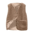 thumbnail image 1 of Baqcunre Womens Fall / Winter Sleeveless Button Cardigan Vest Lamb's Wool Warm Casual Cotton Vest with Pockets, 1PC Vest Khaki XL, 1 of 7