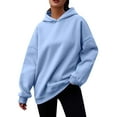thumbnail image 1 of Baqcunre Womens Hoodies Women's Hoodie Hoodie Sweatshirt Casual Long Sleeved Jumper Women Sweatshirt Womens Fall Tops Blue M, 1 of 2