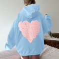 thumbnail image 1 of Baqcunre Womens Hoodies Women's Long Sleeved Zipperless Back Love Your Self Printed Hoodie Fleece Jacket Fall Outfits Women Trendy Sky Blue M, 1 of 6