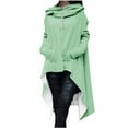 thumbnail image 1 of Baqcunre Womens Hoodies Women's Solid Print Tunic Casual Long Sleeve Tops Pullover Irregular Hem Hoodies Sweatshirt Crewneck Sweatshirts Tops For Women Casual Fall Mint Green XXL, 1 of 3