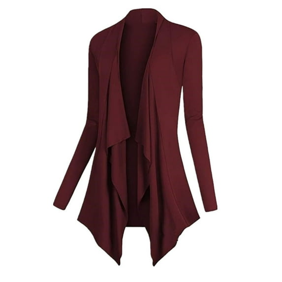 Baqcunre Womens Jacket Women's New Spring And Autumn Multi Color Long Sleeved Women's Cardigan Slim Fit Coat Womens Coats Fall Outfits Red XXL