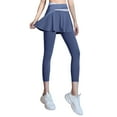thumbnail image 1 of Baqcunre Womens Leggings,Skirted Legging Pleated Skirt Capris Leggings Athletic Workout Running Yoga Pants Workout Leggings for Women,Yoga Pants Women Women's Pants Blue S-XXL, 1 of 5