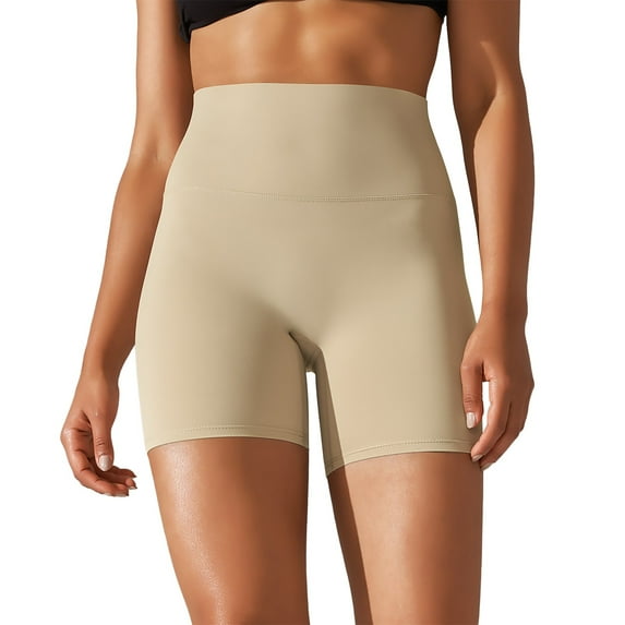 Baqcunre Womens Leggings,Women's Hip Lifting High Waisted Tummy Leggings Breathable Seamless Yoga Shorts,Pants For Women,Yoga Leggings,Workout Leggings For Women,Shorts For Women,Beige,L