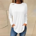 thumbnail image 1 of Baqcunre Womens Long Sleeve Tee Shirt Womens Blouses Dressy Casual Fall Hippie Tshirts Shirts Cute Tops Floral Tunics Tops Crew Neck Sweatshirts Crewneck Sweatshirts Plus Size Tops White 3XL, 1 of 5
