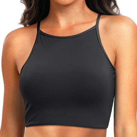 Baqcunre Womens One Piece Swimsuits, Women's Spring Summer Solid Color Vest with Chest Support Single Top Plus Size Swimsuit, Women's Swimwear 1PC Black 4XL