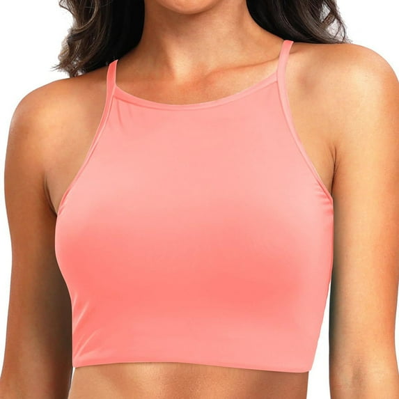 Baqcunre Womens One Piece Swimsuits, Women's Spring Summer Solid Color Vest with Chest Support Single Top Plus Size Swimsuit, Women's Swimwear 1PC Pink 3XL