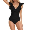 thumbnail image 1 of Baqcunre Womens One Piece Swimsuits, Women's Swimsuit Ruffle Slimming Tummy Bathing Suit High Waist Swimwear, Women's Swimwear 1PC Black XL, 1 of 4