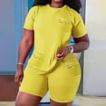 thumbnail image 1 of Baqcunre Womens Pajamas Workout Outfits for Women 2 Piece Casual Matching Sets Crop Tank High Waist Yoga Shorts Pajamas Set Outfits for Women Lounge Sets for Women Pajama Set Womens Clothes Yellow M, 1 of 6