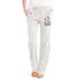 thumbnail image 1 of Baqcunre Womens Printing Casual Loose Pants with Pockets Elastic High Waist Paper Bag Pants Linen Pants,Size XXL,Womens Sweatpants,Pants for Women,Womens Fashion,Women's Pants,Women Clothing,White, 1 of 4