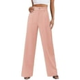 thumbnail image 1 of Baqcunre Womens Shorts Womens Wide Leg Business Pants High Waisted Capris Straight Long Work Trousers With Pockets Cargo Pants Women Women'S Pants Pink L, 1 of 7