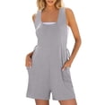 thumbnail image 1 of Baqcunre Womens Summer Romper, Women Summer Casual Sleeveless Romper Short Overalls Loose Back Adjustable Jumpsuit with Pockets 2025 Trendy Outfits, Overalls for Women One Jumpsuit Gray L, 1 of 9