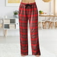 thumbnail image 1 of Baqcunre Womens Sweatpants Women'S Spring Fashion Casual Plaid Lace Cotton Can Be Worn Outside Pajamas Home Pants Yoga Pants Womens Pants Red XXL, 1 of 5