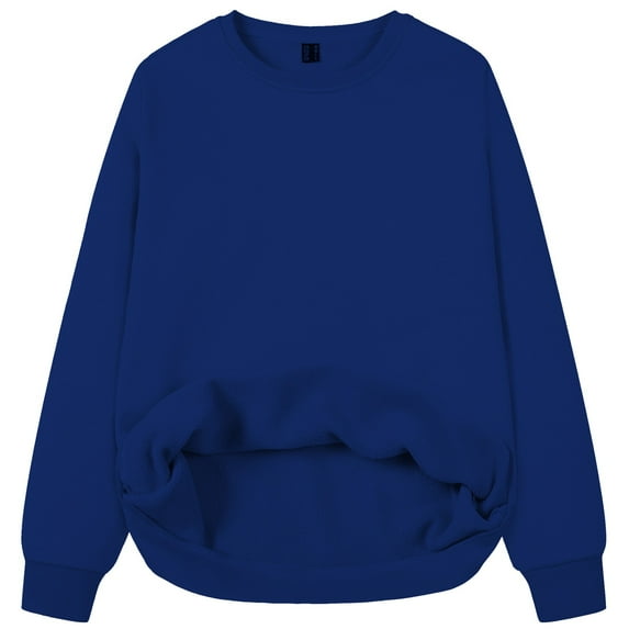Baqcunre Womens Sweatshirt Crew Neck Fleece Pullover Top Oversized Sweatshirt, 1PC Sweatshirt Blue XL