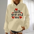 thumbnail image 1 of Baqcunre Womens Tops Letter Printing Long Sleeve Solid Hoodie Thick Round Neck Shirt With Pocket(Multi-color M-3XL),Womens Sweatshirt Womens Hoodies Graphic Hoodies Valentine'S Day Shirts For Women, 1 of 5