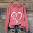 thumbnail image 1 of Baqcunre Womens Tops Love Women's Letter Print Long Sleeve Hooded Sweatshirt(Hot Pink S-3XL),Womens Sweatshirt Womens Hoodies Graphic Hoodies Valentine'S Day Shirts For Women, 1 of 4