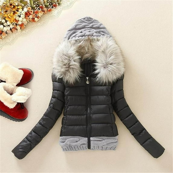 Baqcunre Womens Winter Coats Fashion Solid Women Casual Thicker Winter Slim Coat Overcoat Puffer Jacket Womens Womens Fall Fashion 2023 Black 4XL