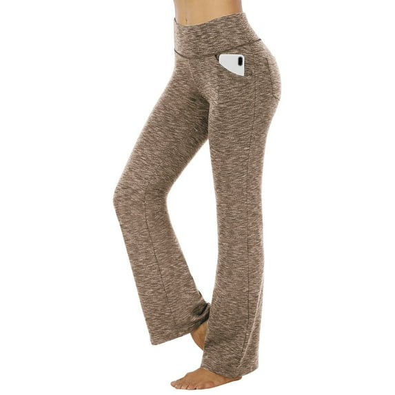 Baqcunre Womens Yoga Pants Pockets High Waist Workout Pants Casual Trousers,S,Yoga Pants Women,Wide Leg Pants Woman,Yoga Leggings,Women'S Pants,Womens Clothes,Khaki