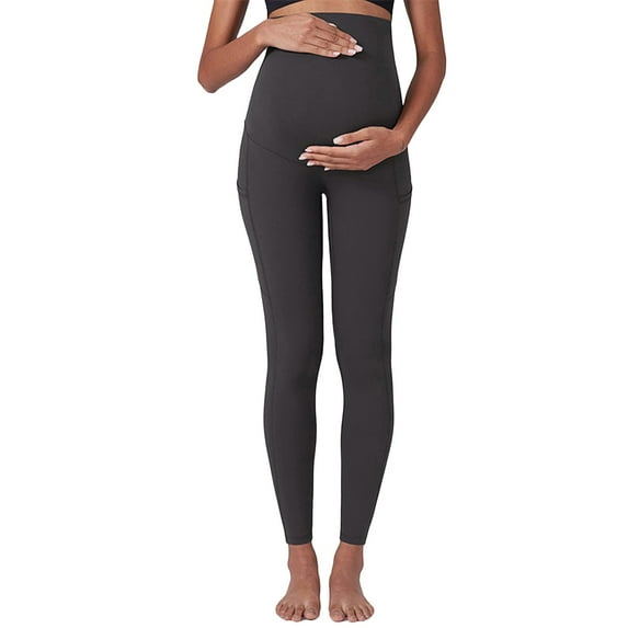 Baqcunre Yoga Pants Women Maternity Workout Leggings Over The Belly Pregnancy Athletic Pants With Pockets Womens Pants Compression Leggings For Women Workout Leggings For Women Dark Gray S-XL
