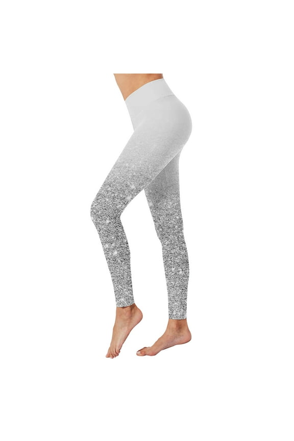 Yoga Pants Women Printed Leggings High Waist Workout Running Sports Tights Butt Lift Yoga Pants Womens Pants Butt Lifting Leggings For Women Compression Leggings For Women Silver S-XXL