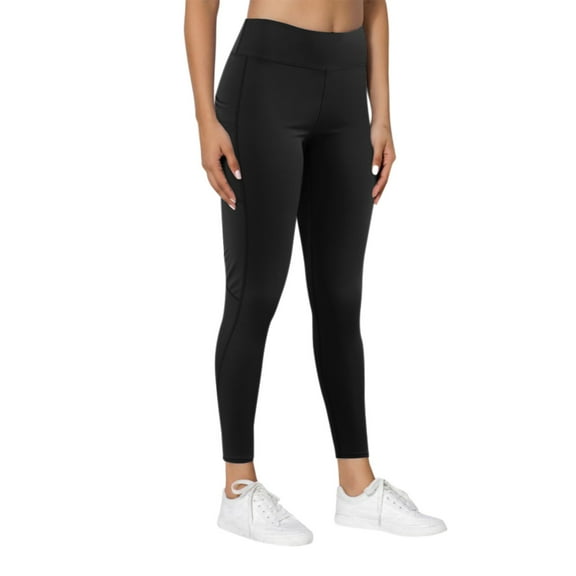 Baqcunre Yoga Pants Women Solid Hip-lifting Slim-fitting Pocket High-waist Stretch Fitness Yoga Leggings Pants for Women Workout Leggings for Women Yoga Leggings Womens Clothes Black L
