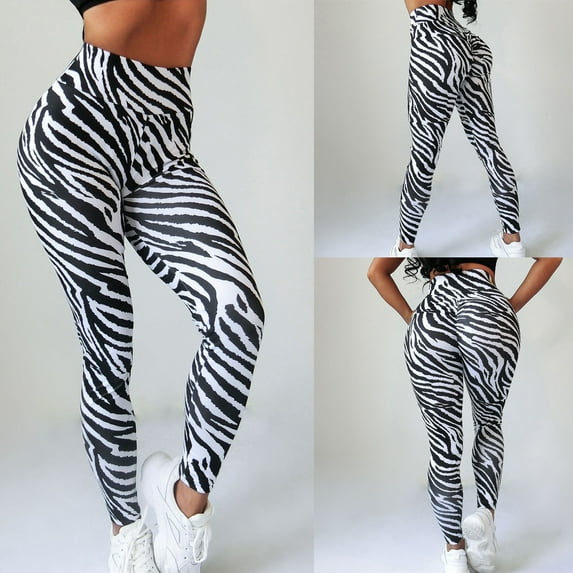 Baqcunre Yoga Pants Women Striped Jacquard Hip Running Fitness Yoga Pants Womens Pants Butt Lifting Leggings For Women Compression Leggings For Women Black S-XL