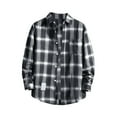 thumbnail image 1 of Baqcunre long sleeve shirts for men Men's Button Down Regular Fit Long Sleeve Plaid Flannel Casual Shirts Black,L, 1 of 4