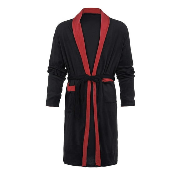Baqcunre shirts for women Men's Winter Lengthened Plush Shawl Bathrobe Home Clothes Long Sleeved Robe Coat Red,XL
