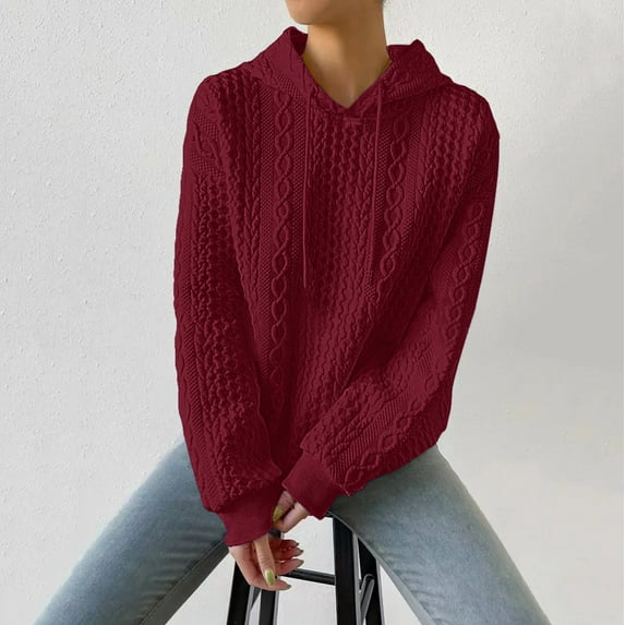 Baqcunre sweatshirt for women Womens Oversized Hoodies Sweatshirts Fleece Hooded Pullover Tops Sweaters Casual Comfy Fall Fashion Outfits Clothes 2024 Red,S