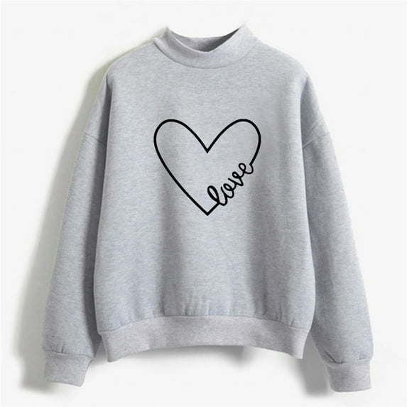 Baqcunre valentine shirts for women Womens Casual Long Sleeve Mama Sweatshirt Crewneck Graphic Shirts Loose Pullover Tops Grey,XL