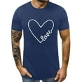 thumbnail image 1 of Baqcunre valentines day shirts women, Men'S T-Shirts Sleeve Shirts Men Short T Print Tops Letter Couples Lover Day Valentine'S Love Men'S Blouse Mens Sweatshirt Tops For Men Navy 3XL, 1 of 2