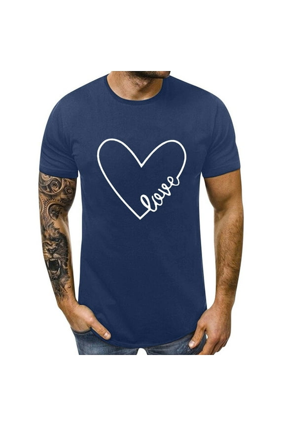 valentines day shirts women, Men'S T-Shirts Sleeve Shirts Men Short T Print Tops Letter Couples Lover Day Valentine'S Love Men'S Blouse Mens Sweatshirt Tops For Men Navy S