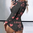 thumbnail image 1 of Baqcunre valentines day shirts women, Womens Jumpsuits Nightwear Playsuit Romper Printing Long Jumpsuit Valentine'S Day Bodysuit Women Sleeve Women'S Jumpsuit Womens Shorts Pants For Women Black L, 1 of 3