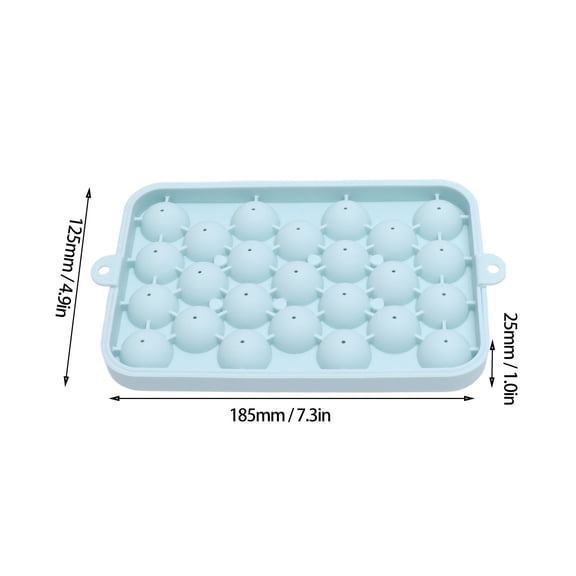 Bar 25-Count Food Grade Silicone Round Ice Cube Tray with Lid, 1.0 Inch Sphere Mold