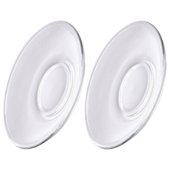 Set of 2 Transparent Glass Saucer Plates, Round Small Dishes for Coffee, Tea, Snacks, Bar Accessories and Serving Trays