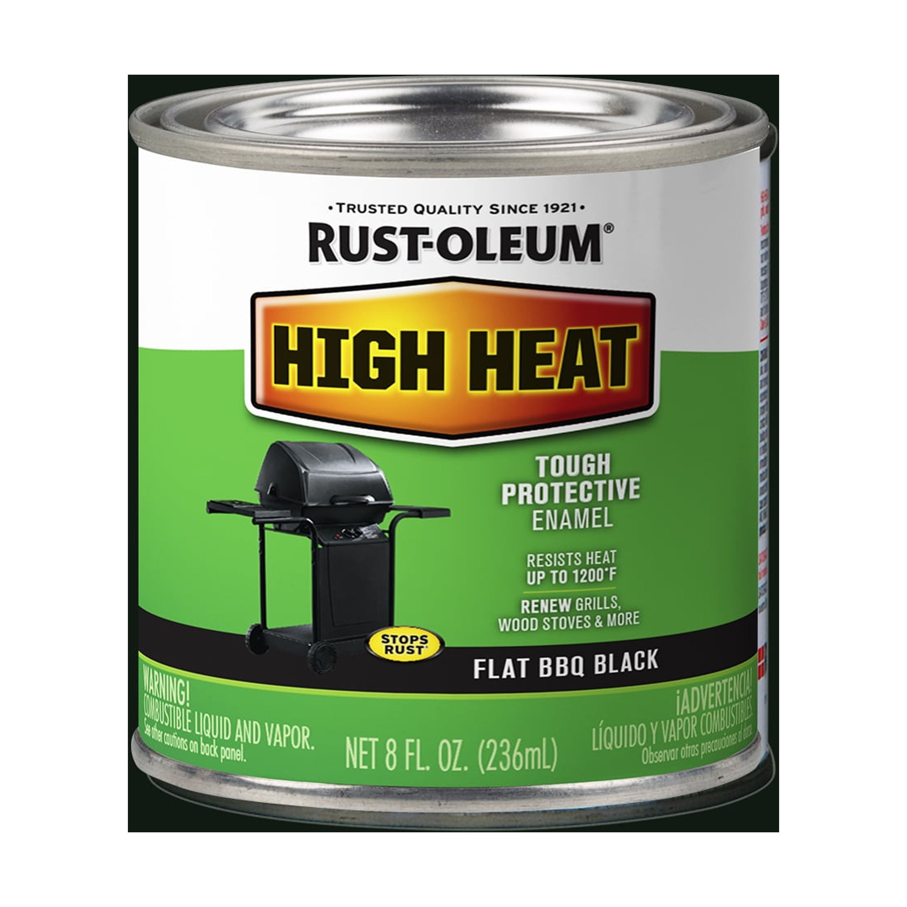 Bar-B-Que Black, Rust-Oleum Specialty Satin High Heat Paint- Half Pint ...