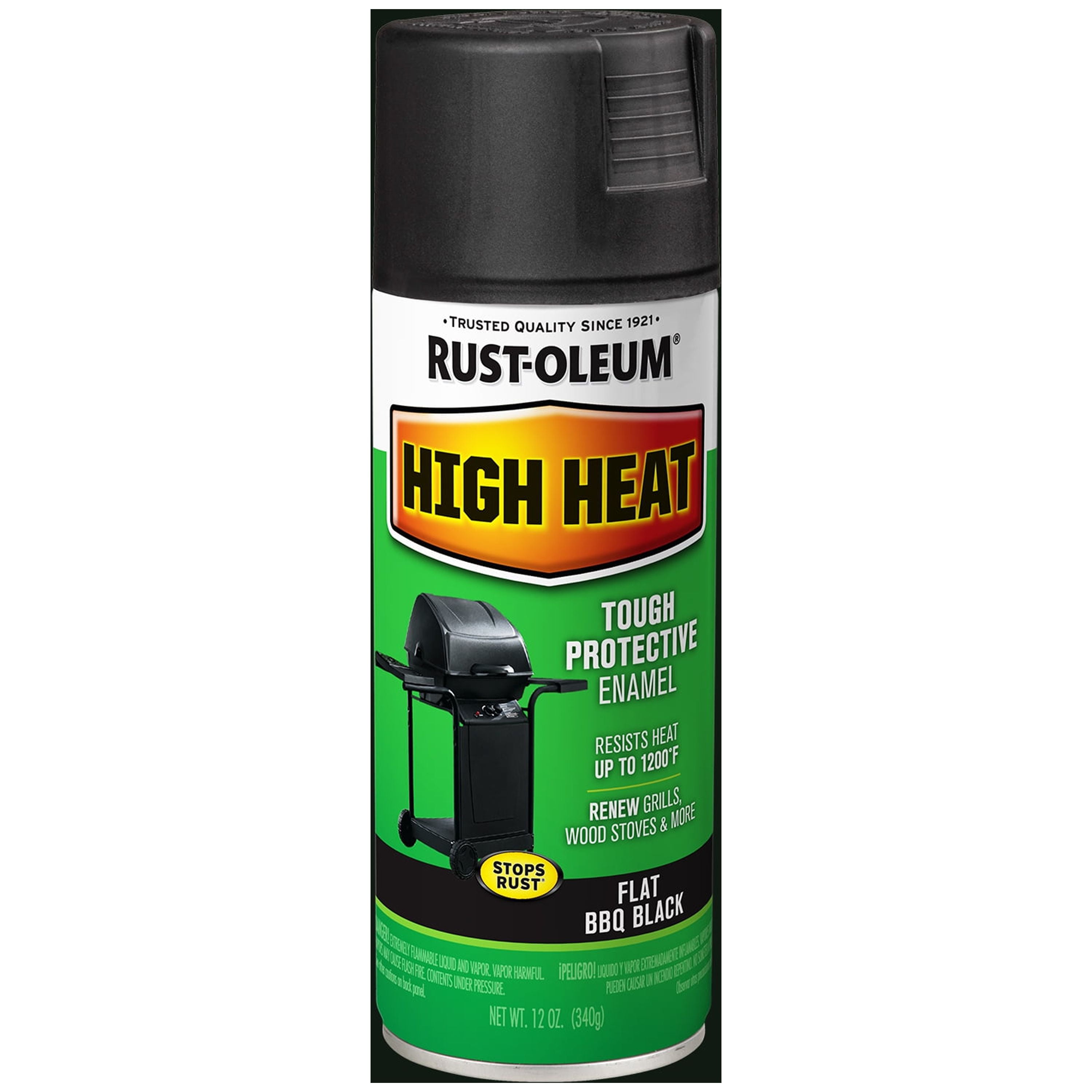 BarBQue Black, RustOleum Specialty Satin High Heat Spray Paint 12 oz, 6 Pack